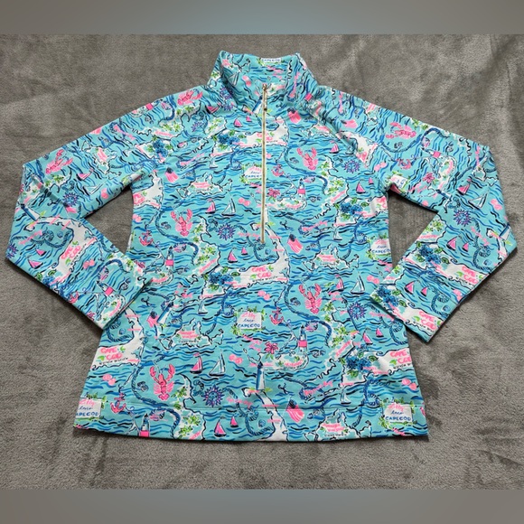 Lilly Pulitzer NWT UPF 50+ Skipper Popover Lilly Loves Cape Cod Women’s M - Picture 1 of 6